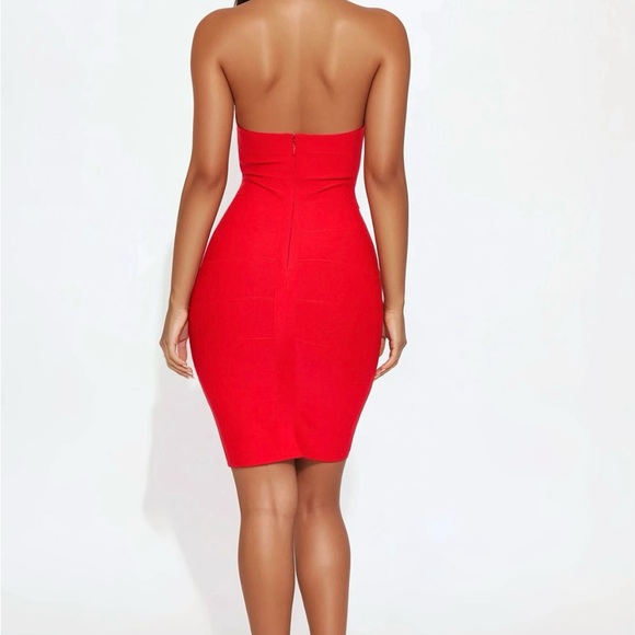 Valentines Day Dress❤️ Fashion Nova Strapless Red Dress - Picture 3 of 3